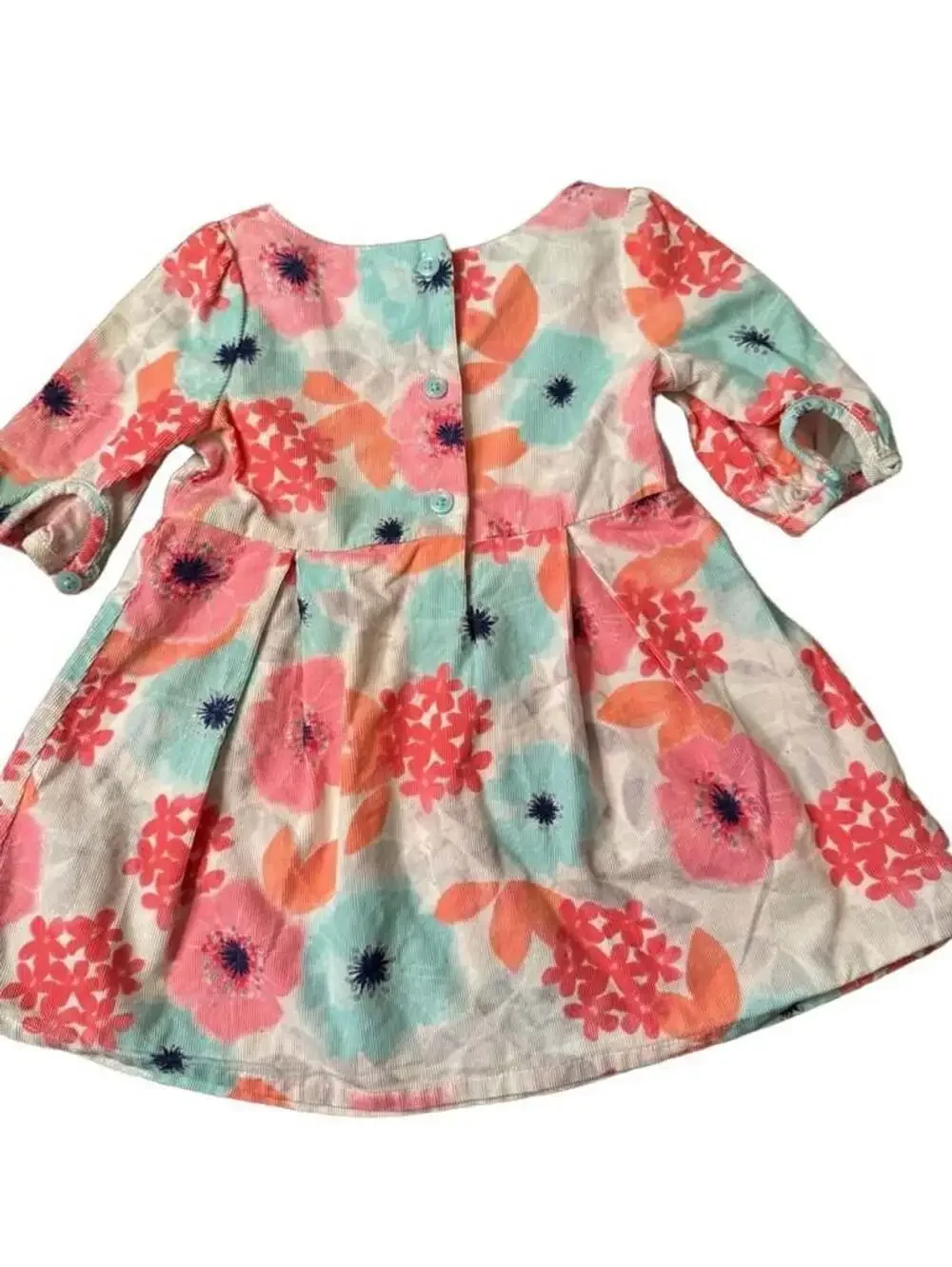Gymboree Floral Corduroy Dress with Bow and socks 12-18 Months h1379